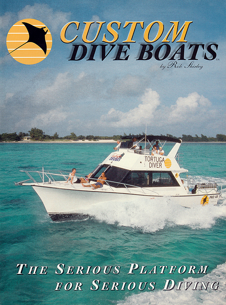 Cover and page photos for Custom Dive Boats new Pro 48 dive boat.