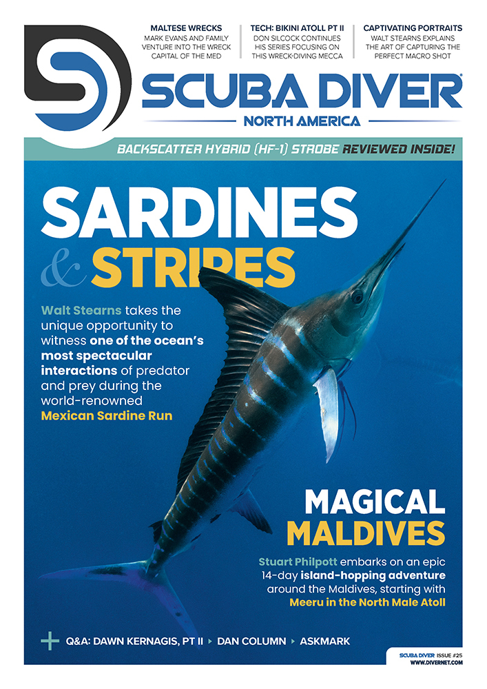 Cover of Issue 25 of Scuba Diver Magazine's North America edition.